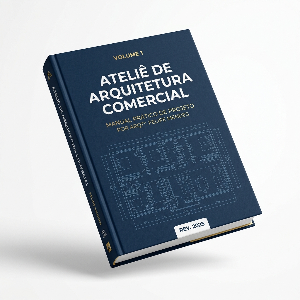 Mockup 3D do Manual Ateliê de Arquitetura Comercial
